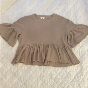Altar’d State Ruffled Tan Top